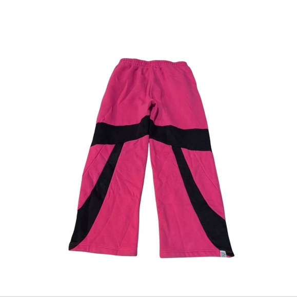 The Giving Movement Wide Colorbloock 31.5" Organic Fleece Jogger Fuschia Pink - Picture 2 of 7